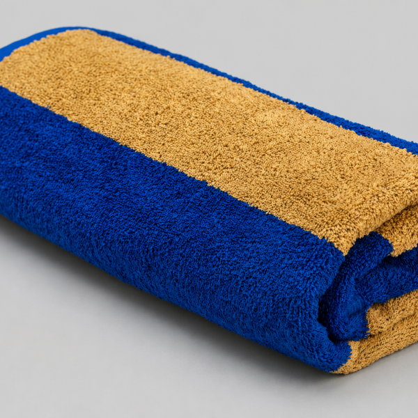 Stripe Bath Towel - Blue / Beige