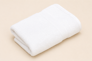 Diamond Border Hand Towel – White