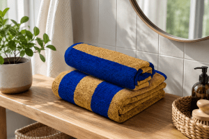 Blue / Beige Stripe Towel
