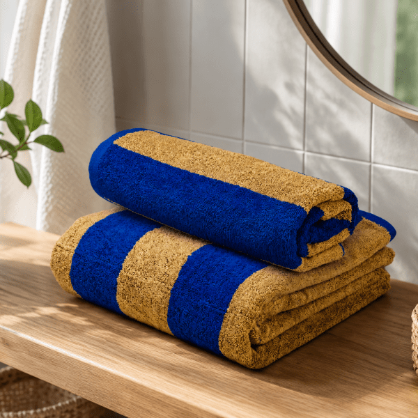 Blue / Beige Stripe Towel