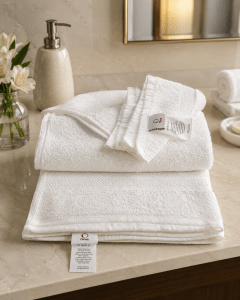 White Diagonal Lines Border Towel (120 x 60 CM)