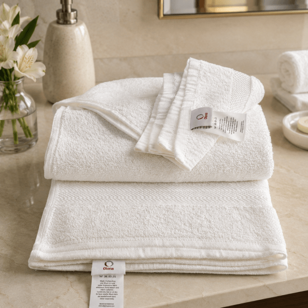 White Diagonal Lines Border Towel (120 x 60 CM)