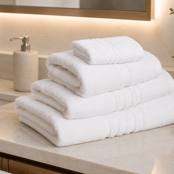 White Multi Lines Border Towel